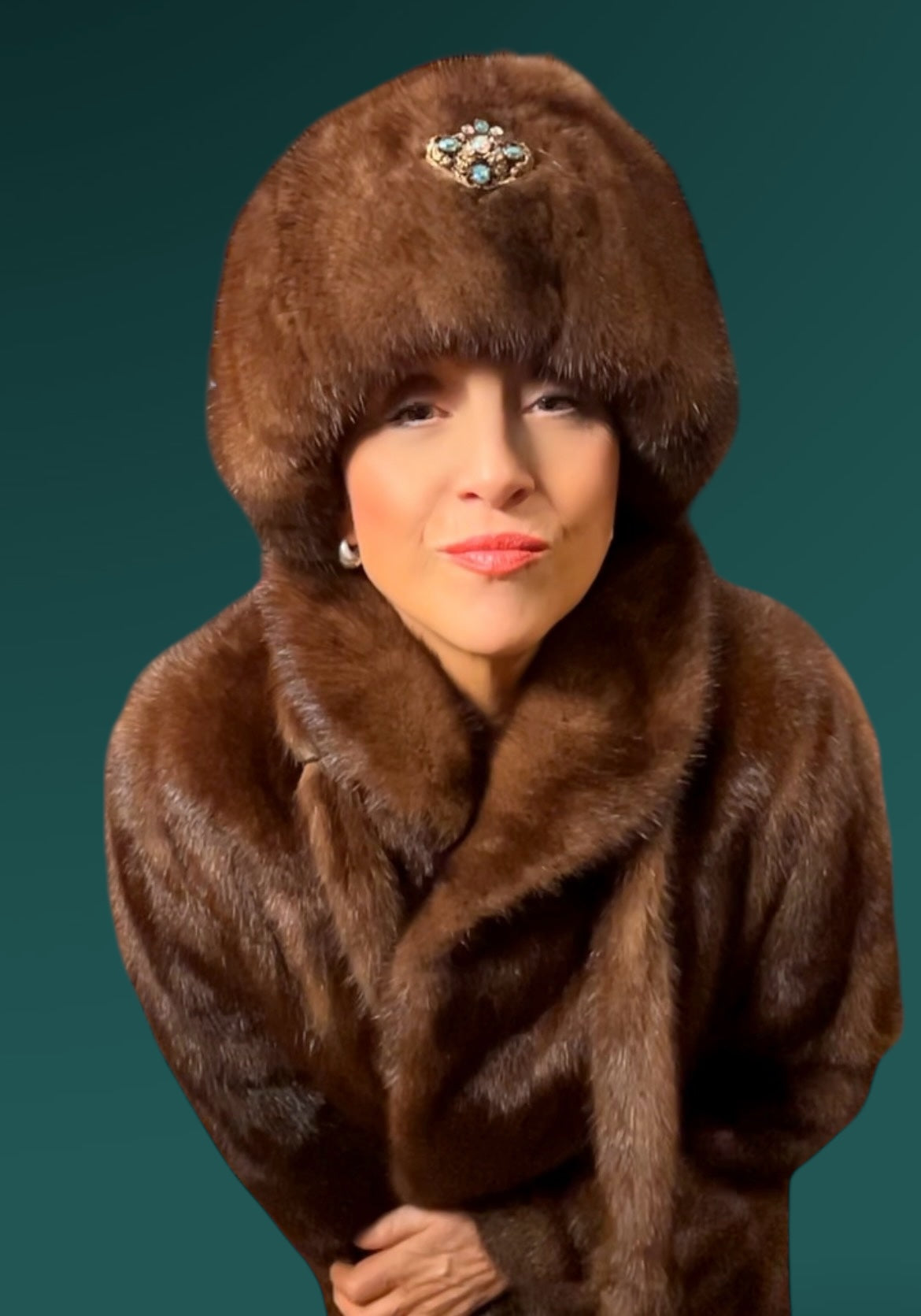 Beautiful vintage saga coat with matching headband