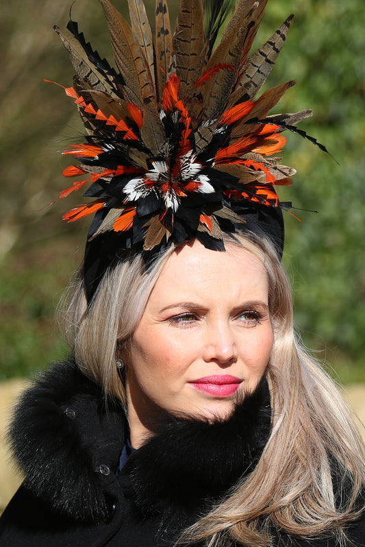 Game Feather Crown Fascinator