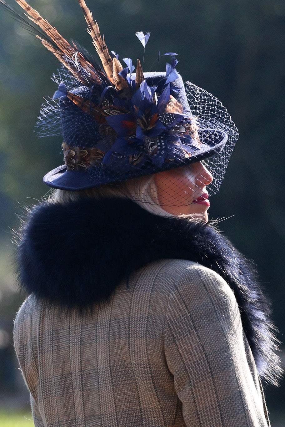 Top Hat style wool hat in Navy
