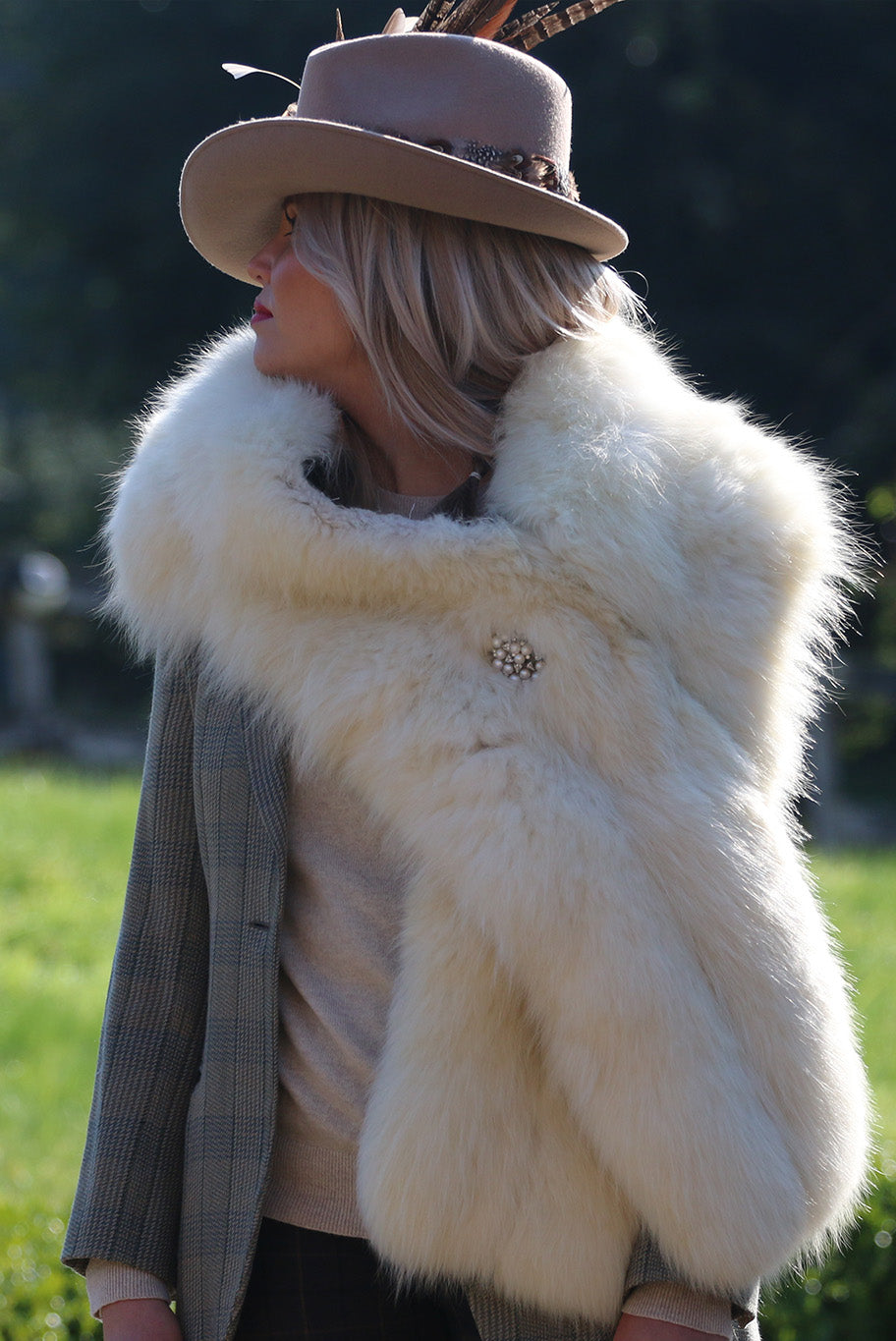 Vintage arctic fox fur wrap in XL