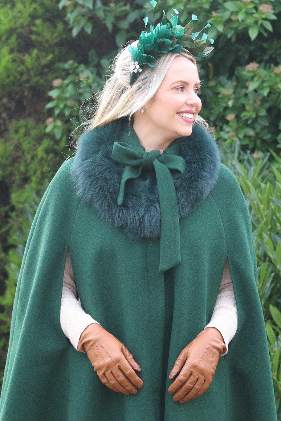 Game feather in Bottle Green fascinator with Diamante detailing