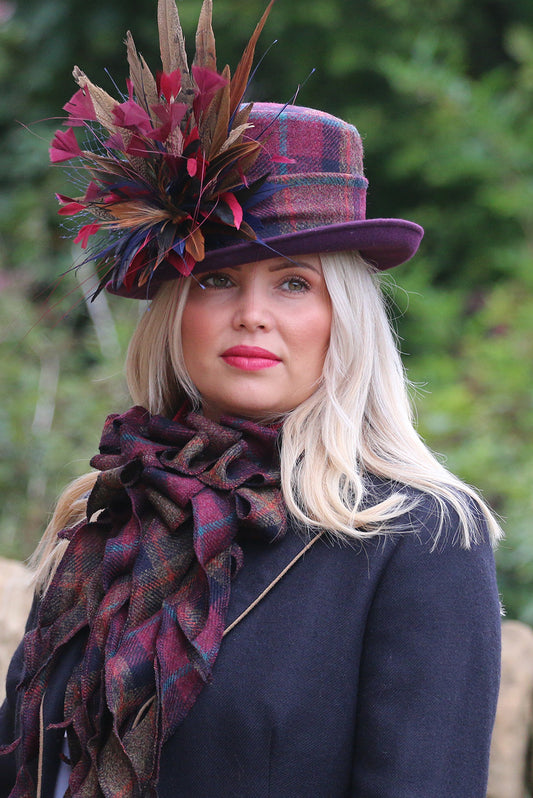 Hunting Hat in Plum Tweed