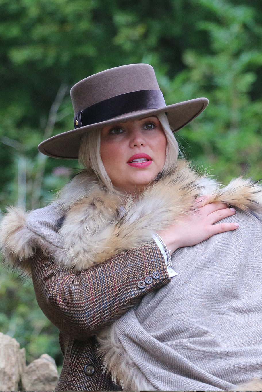 Cashmere and vintage fur wrap