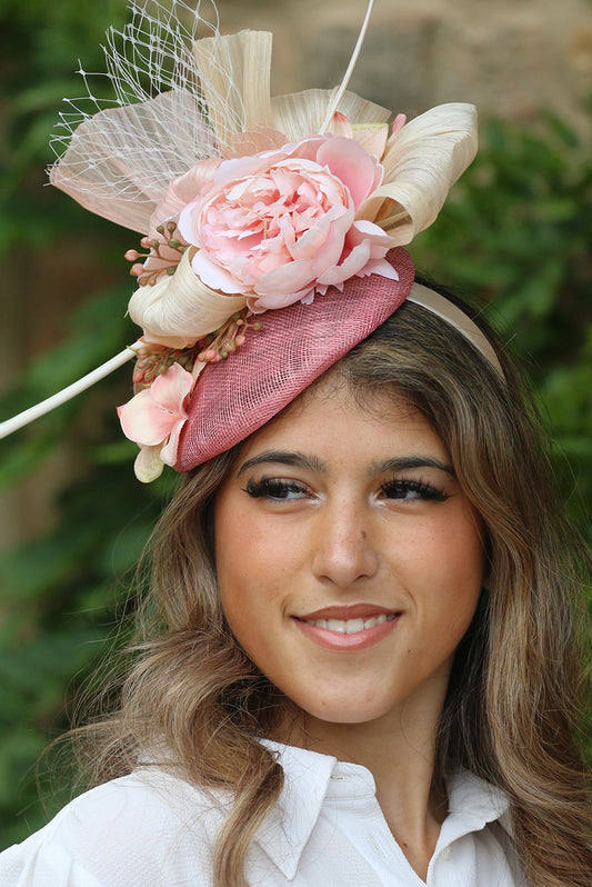 Pink Pillbox Fascinator