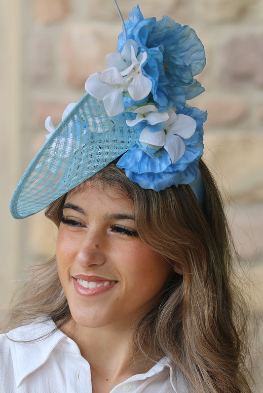Cornflower blue headpiece