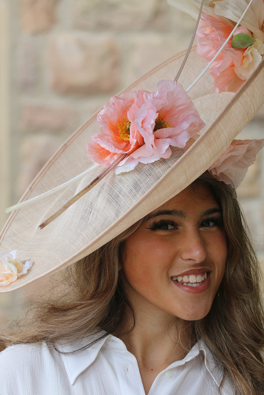 Peaches and Cream coloured large headpiece