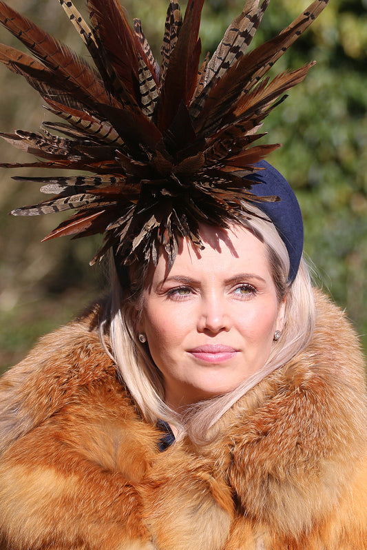 Game Feather Crown Fascinator