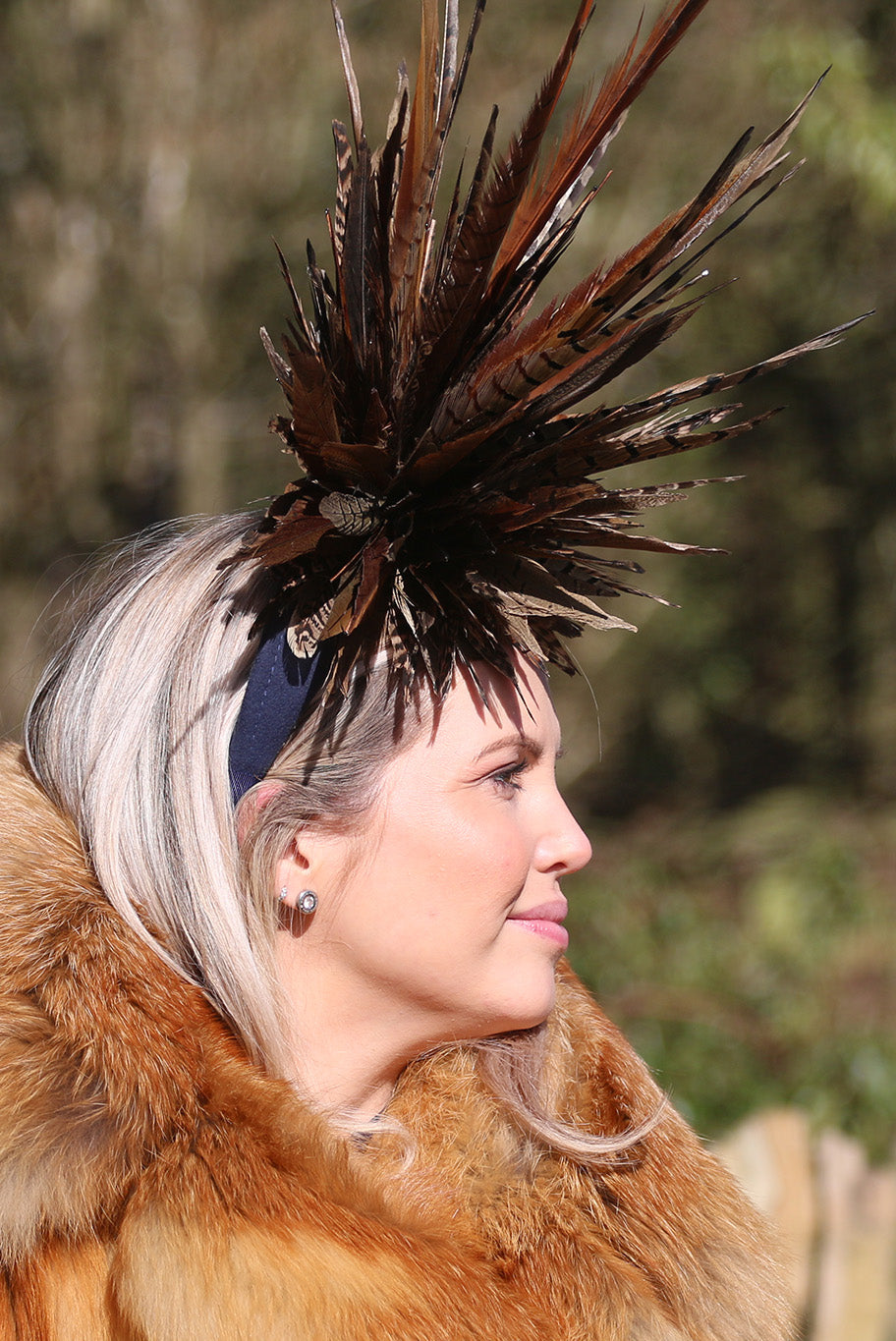 Game Feather Crown Fascinator