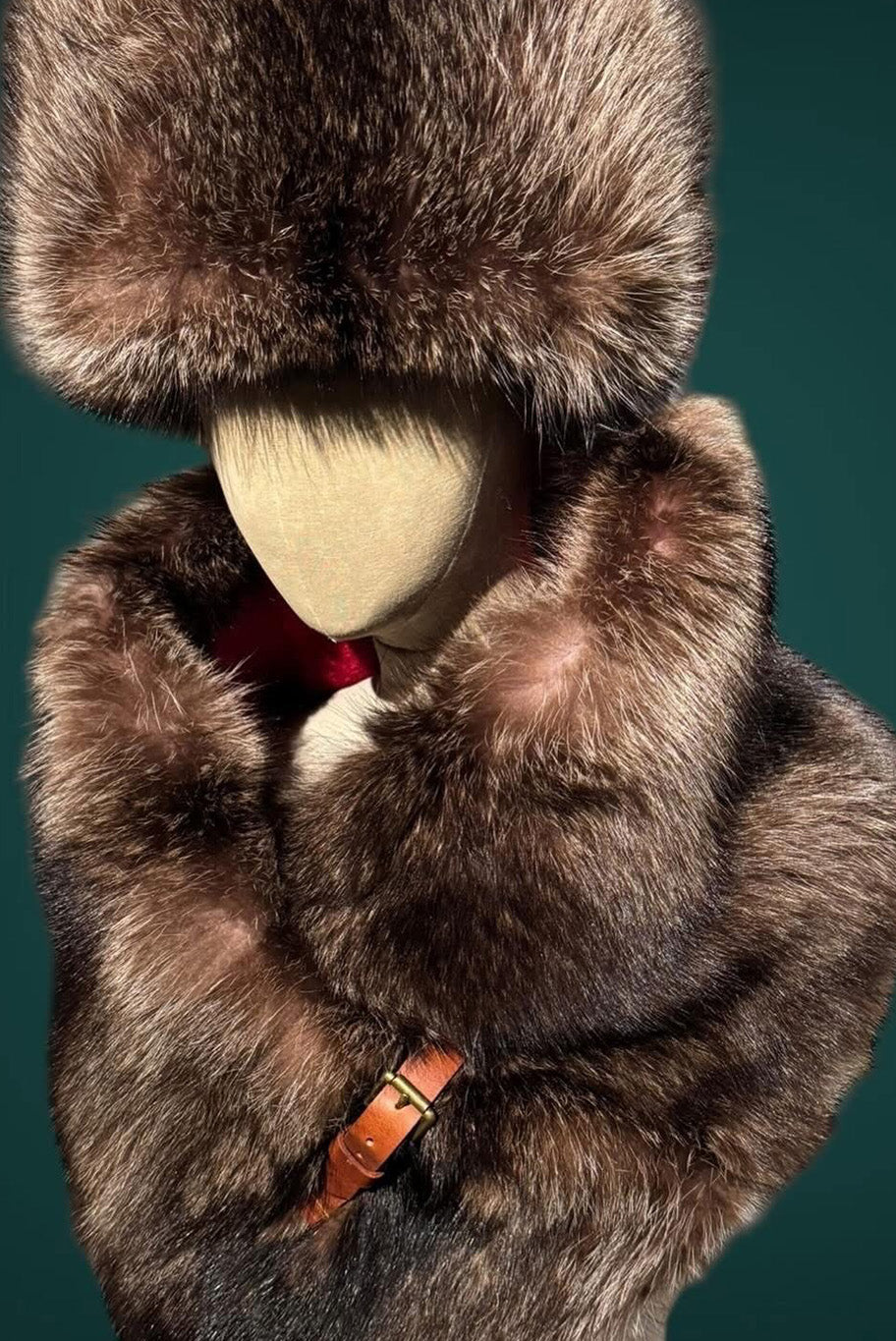 Vintage Fur Headband and large Cowl style neckpiece set