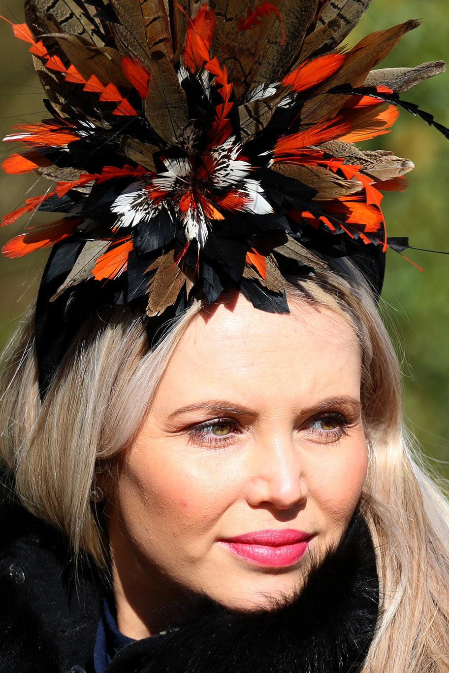 Game Feather Crown Fascinator