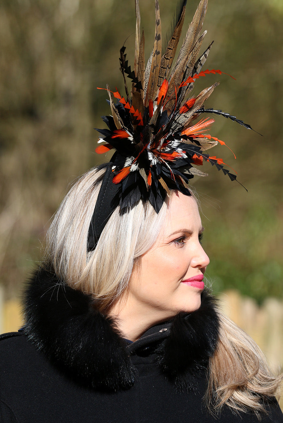 Game Feather Crown Fascinator