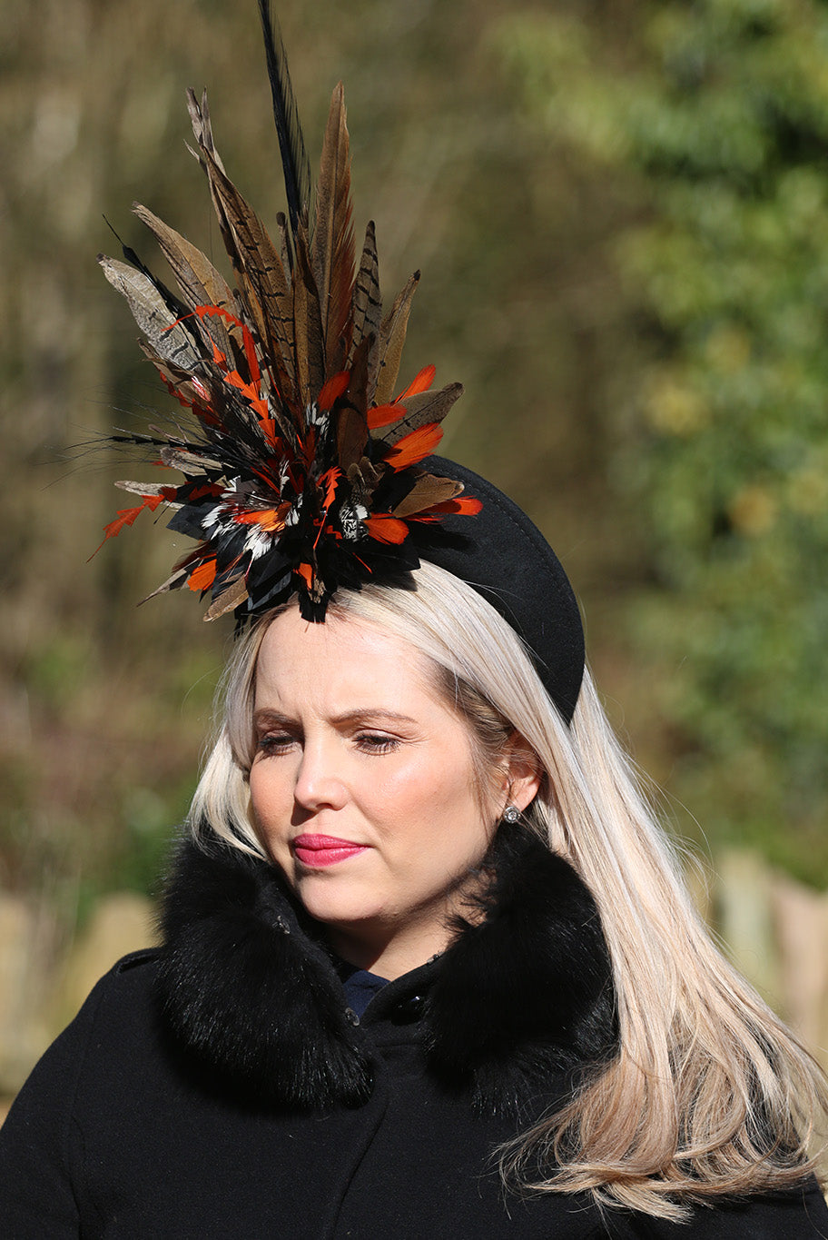Game Feather Crown Fascinator