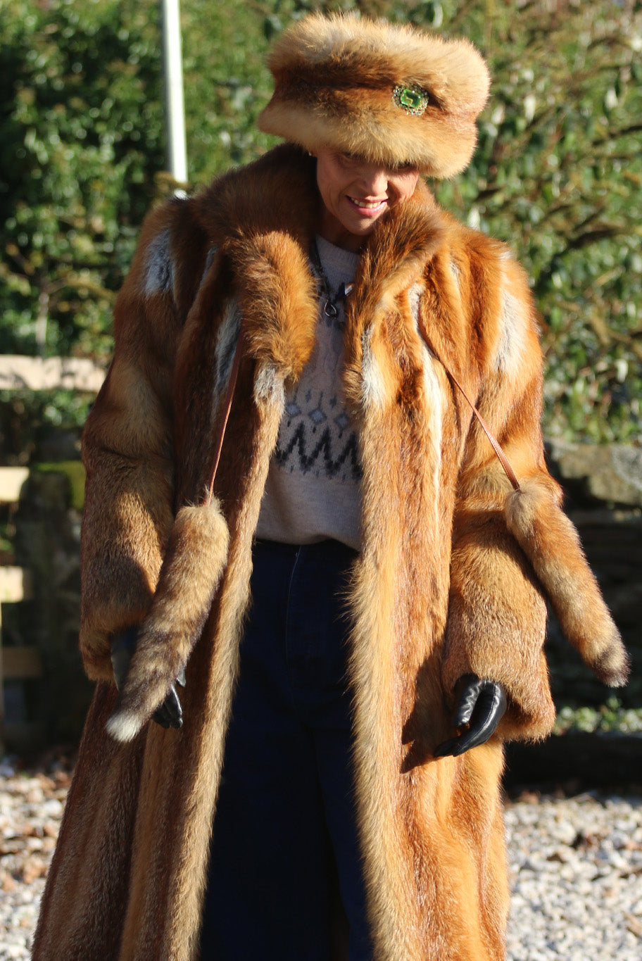 Vintage fox fur coat
