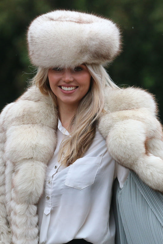 Vintage arctic fox fur hat