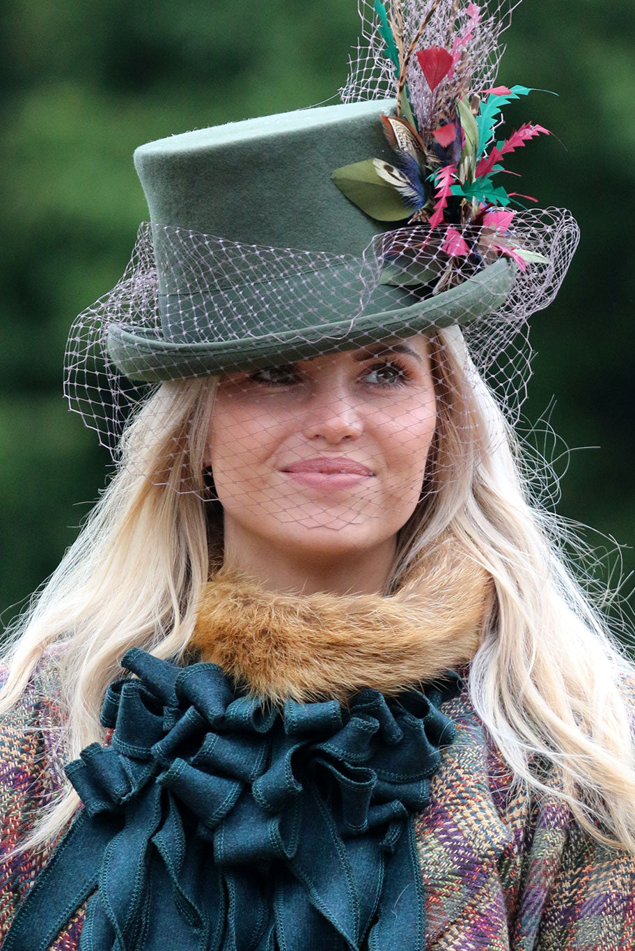 Fox Fur trimmed Tweed Jabot