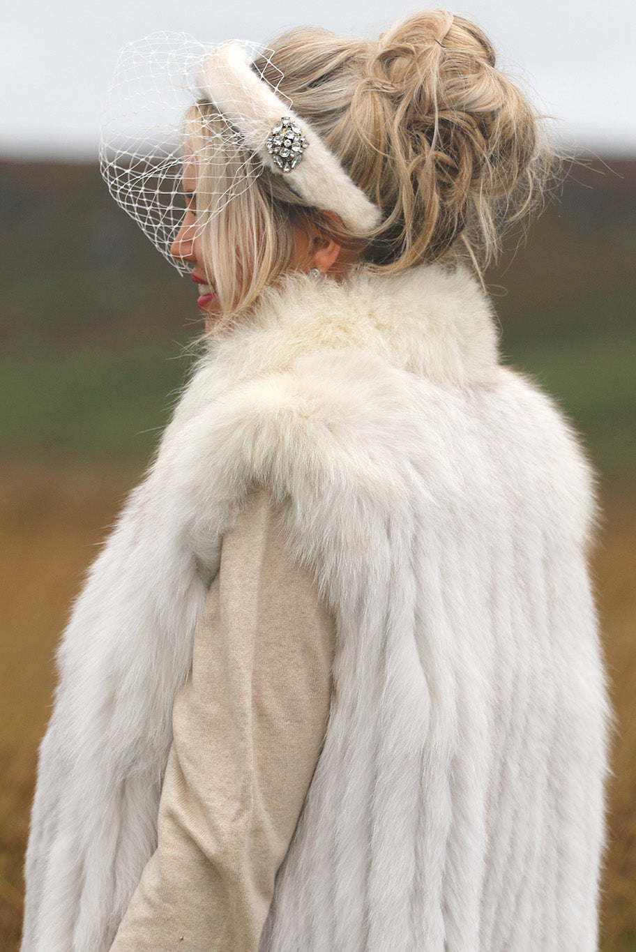 Vintage arctic fox fur gilet