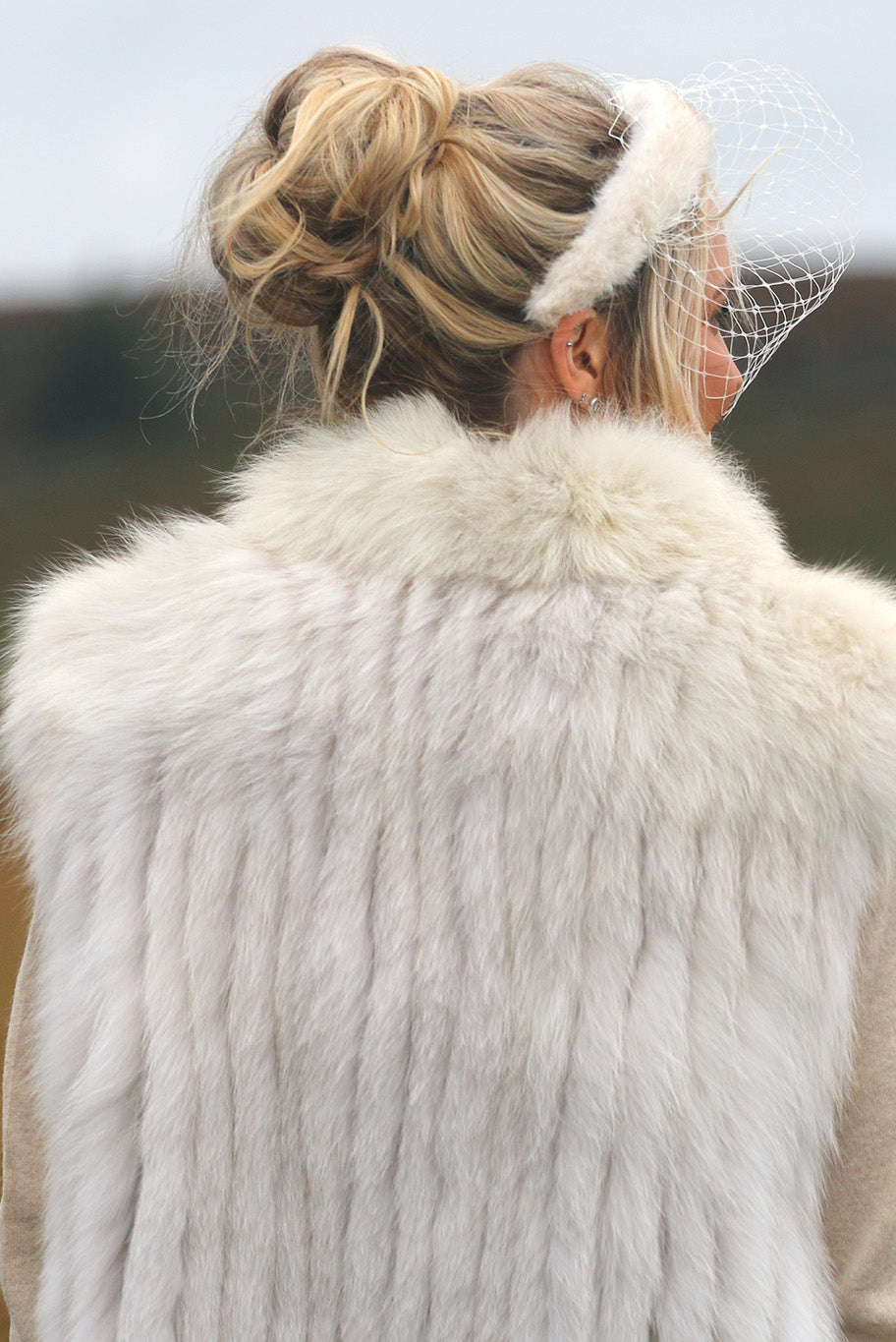 Vintage arctic fox fur gilet