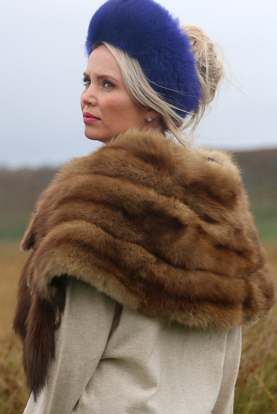 Vintage Russian sable fur wrap