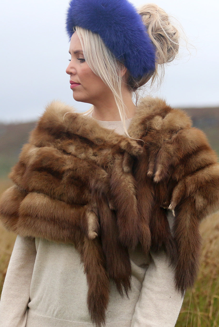 Vintage Russian sable fur wrap