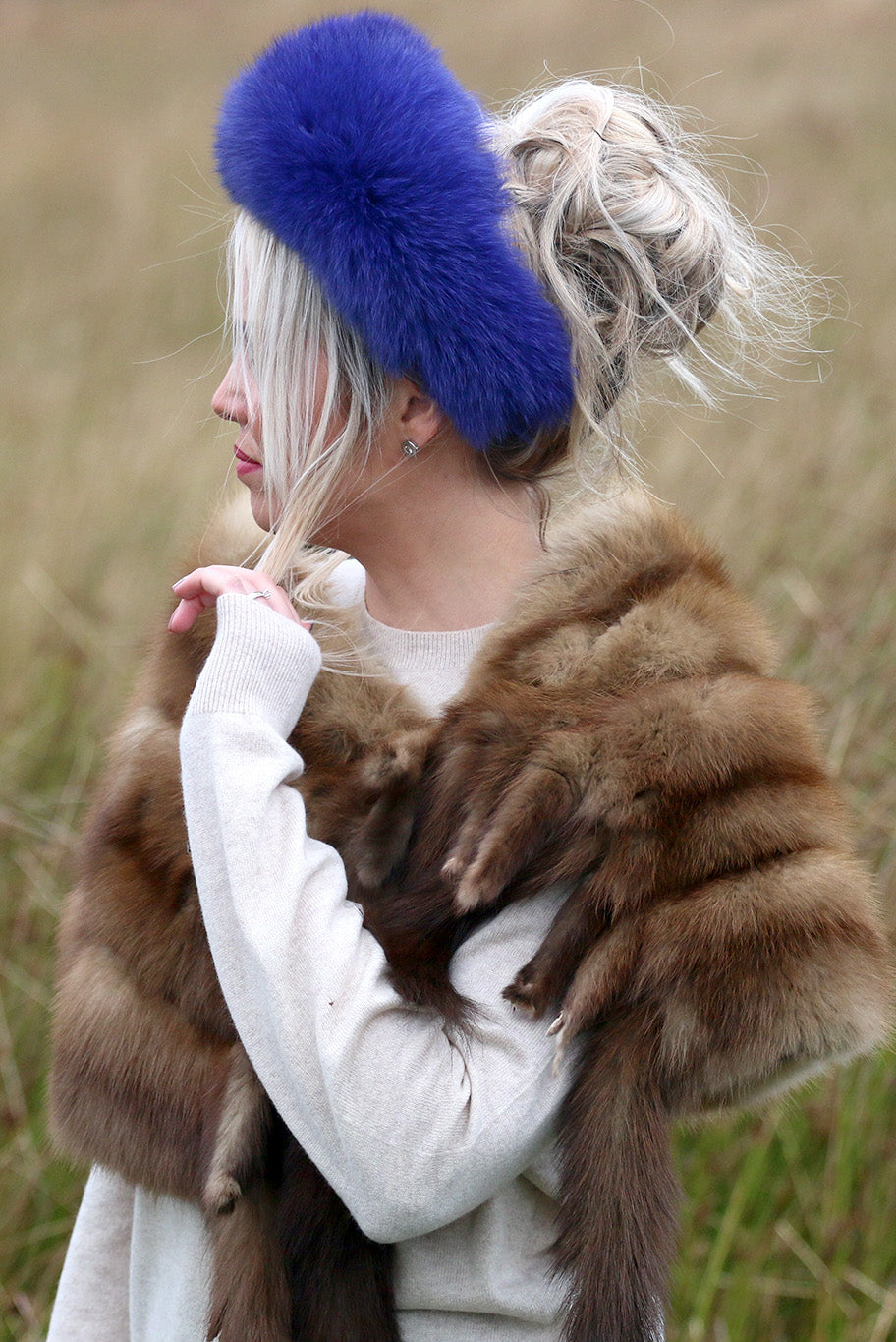 Vintage Russian sable fur wrap