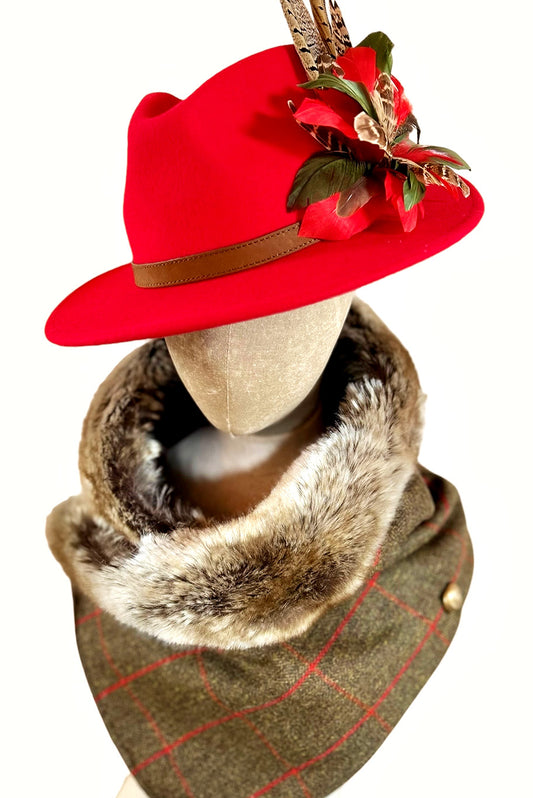 Cheltenham Cowl Neckpiece & Wool Fedora combination