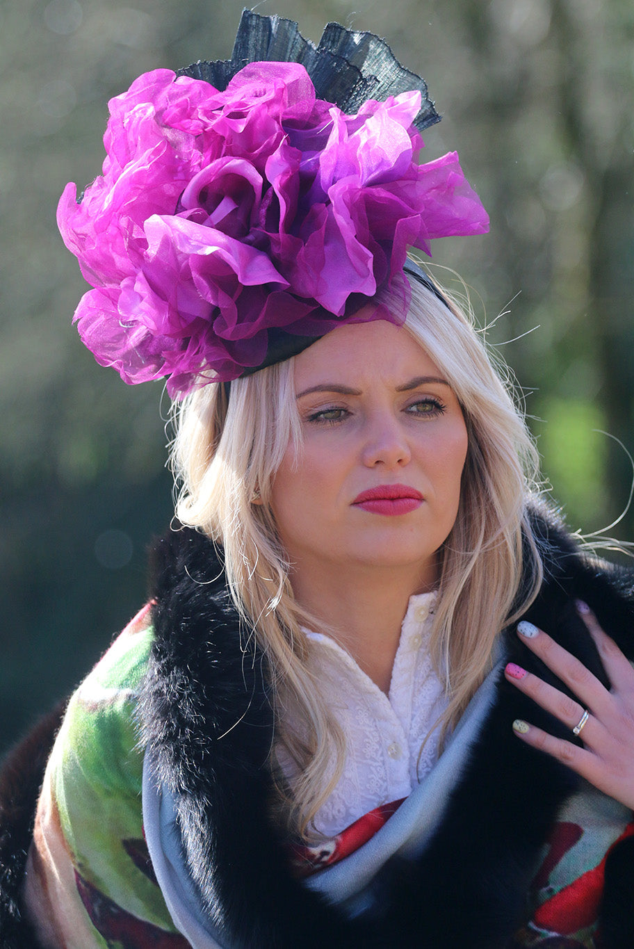 Aintree Occassion Fascinator in Navy & Pink
