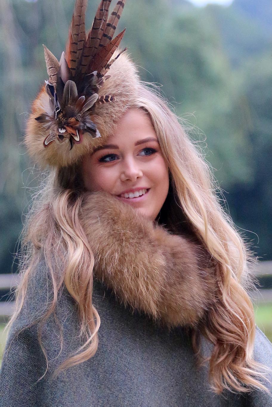 Vintage fur fascinator