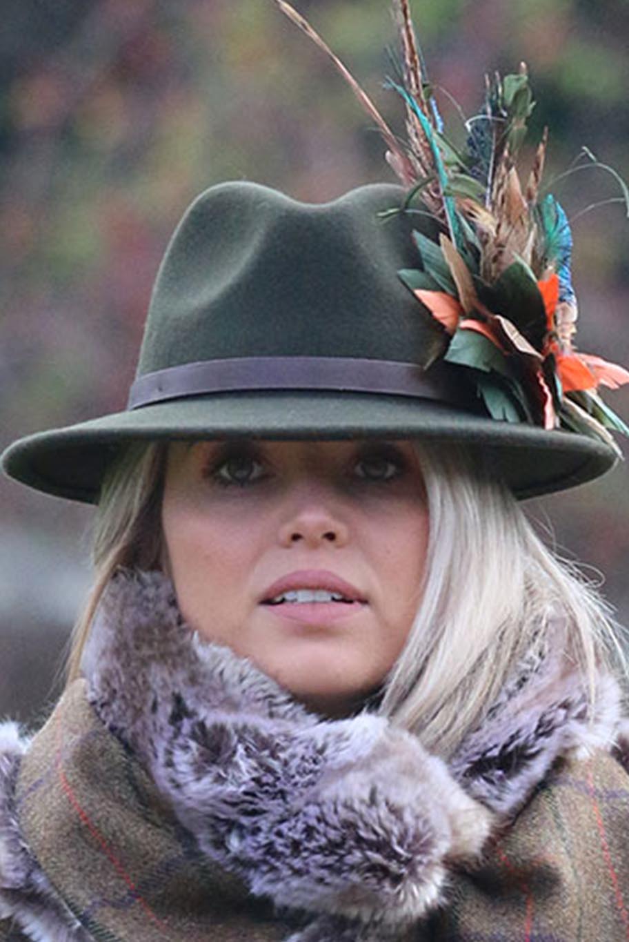 Fedora hat in forest green