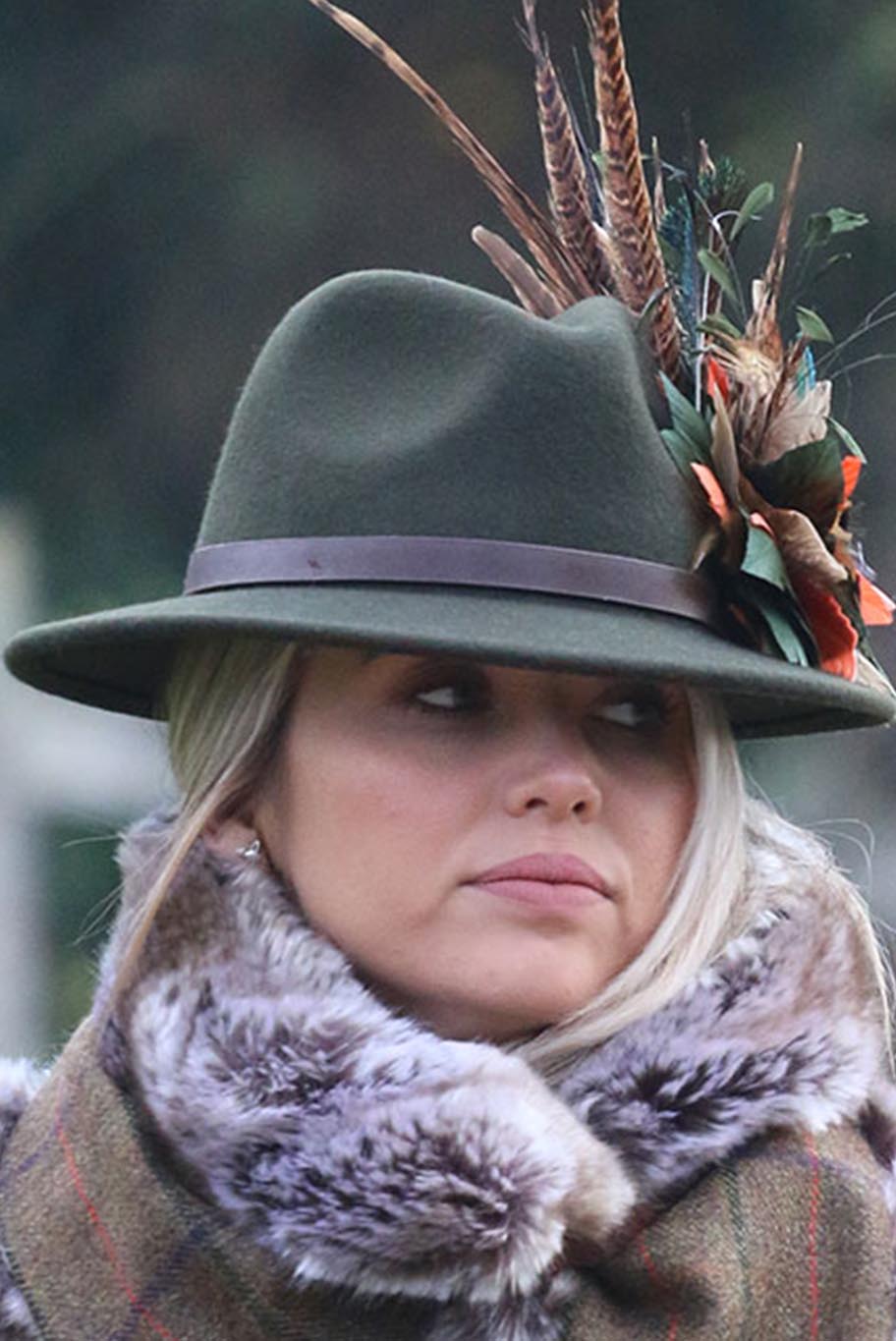 Fedora hat in forest green