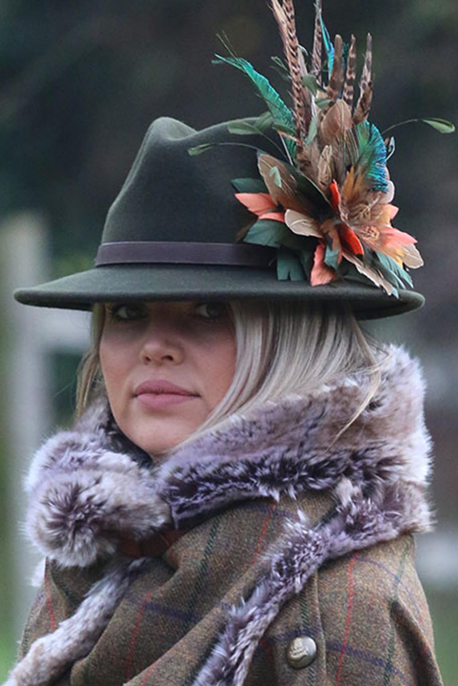 Fedora hat in forest green