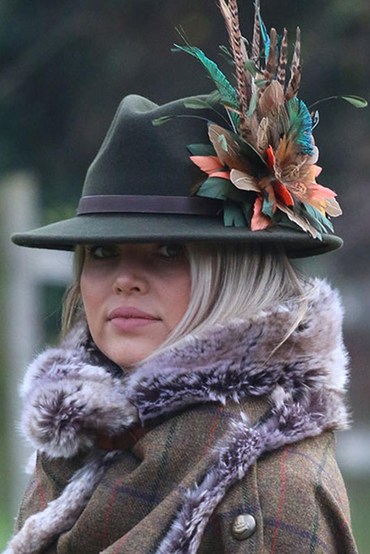 Fedora hat in forest green