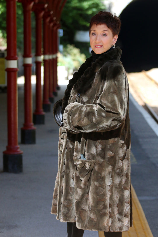 Vintage sheared mink coat in chocolate brown
