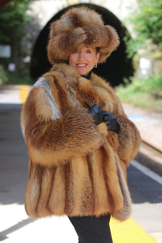 Vintage fox fur top hat