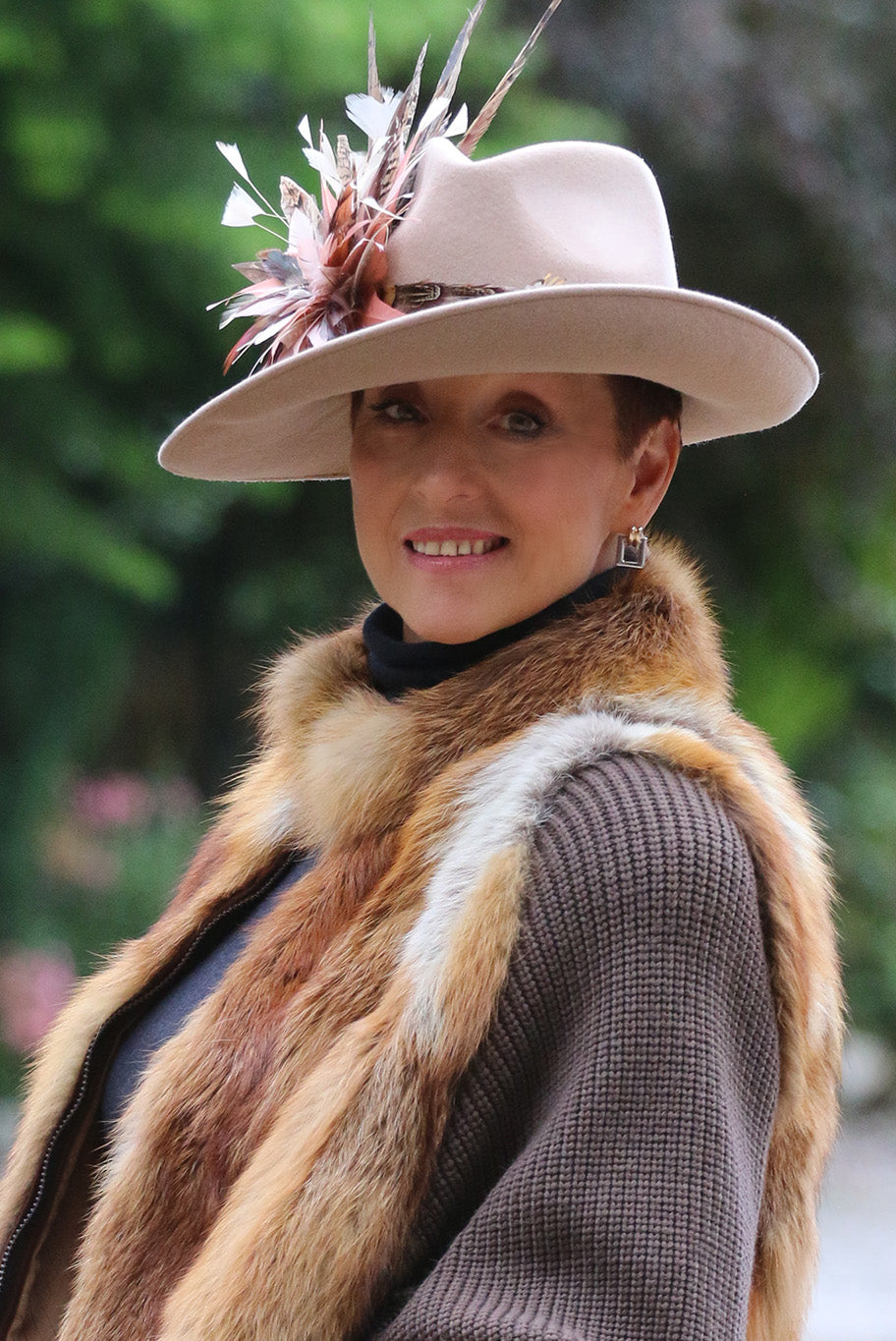 Vintage fox fur and knitted jacket