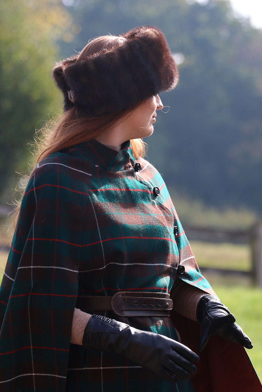 Vintage reworked Mink Fur and brooch Headband