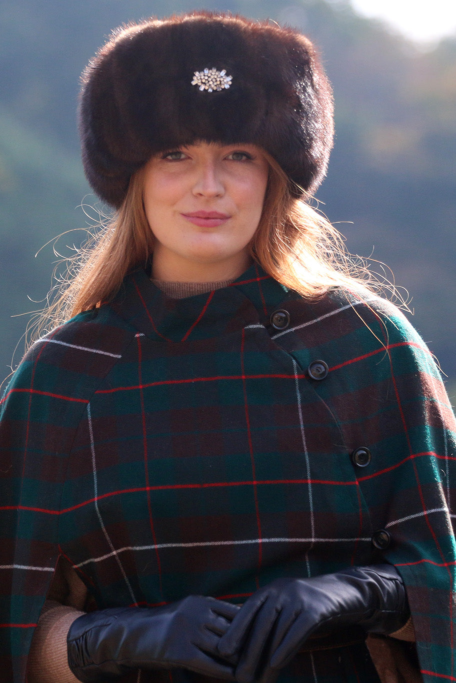 Vintage reworked Mink Fur and brooch Headband