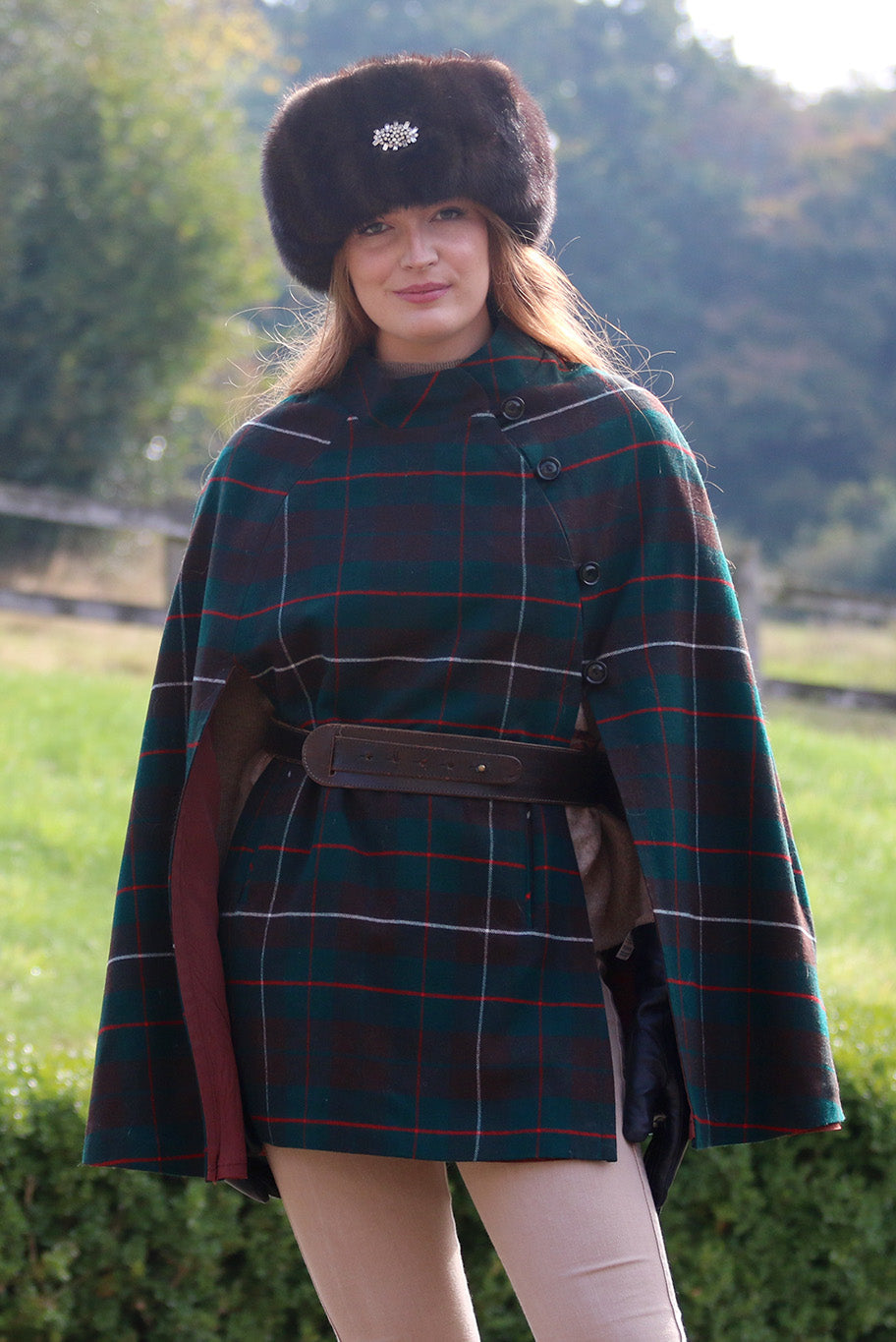 Vintage Scottish Cape with leather belt accessory