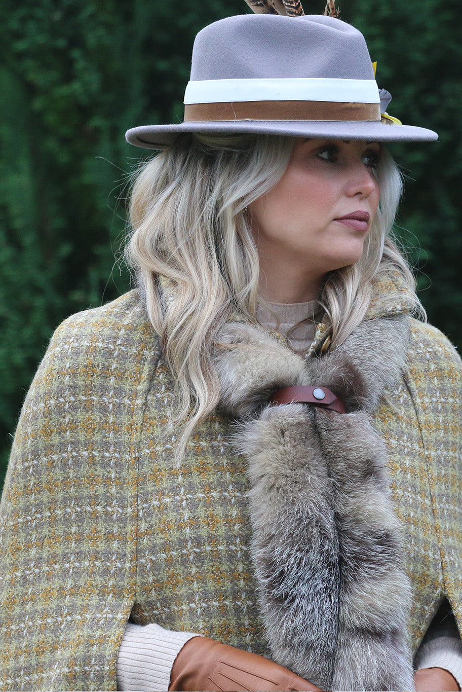 Vintage silver fox fur wrap