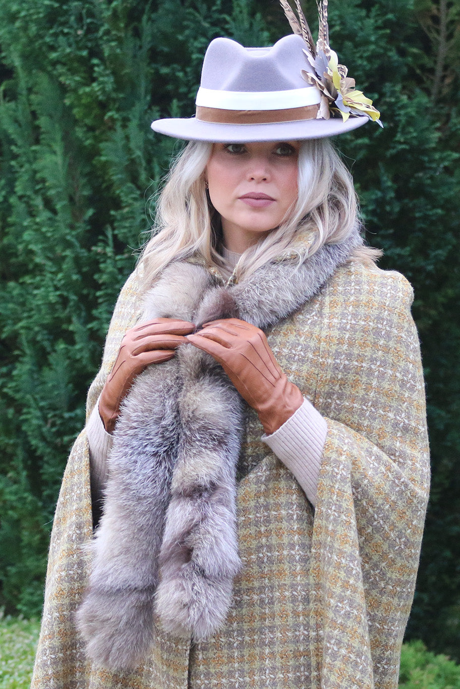 Vintage silver fox fur wrap