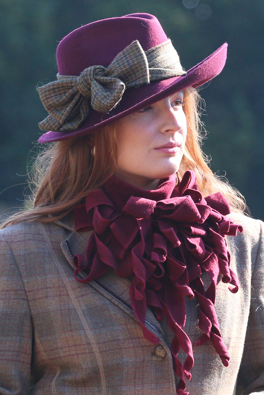 Luxurious Fleece Jabot in Mulberry