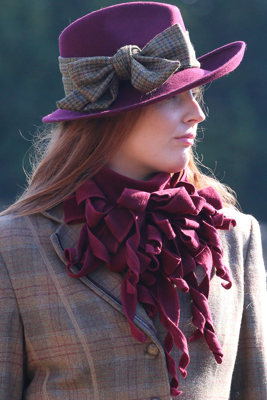 Luxurious Fleece Jabot in Mulberry