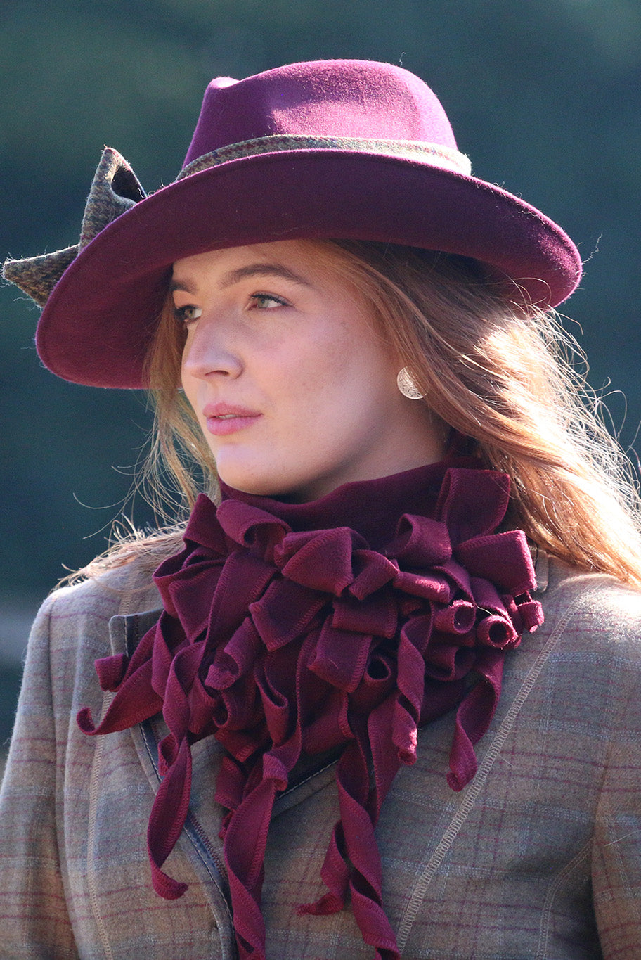 Luxurious Fleece Jabot in Mulberry