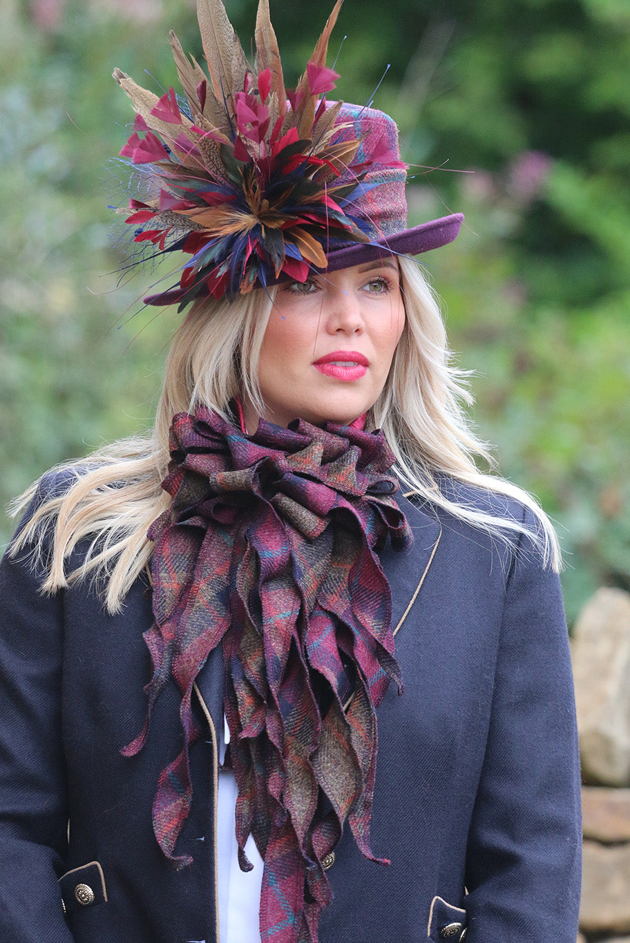 Hunting Hat in Plum Tweed