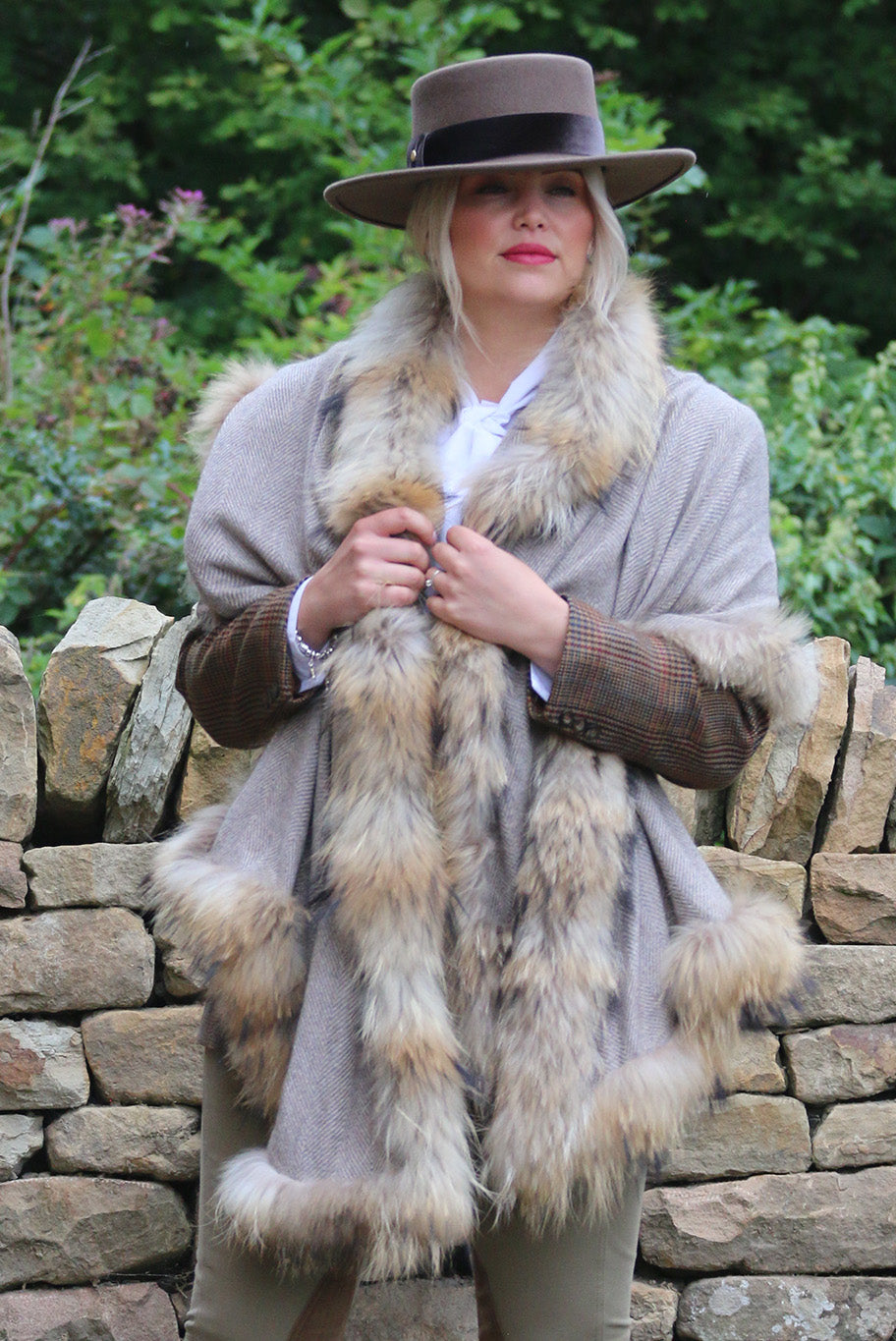Cashmere and vintage fur wrap