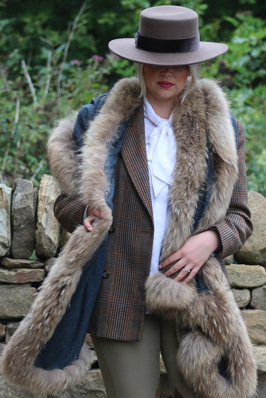Cashmere and vintage fur wrap