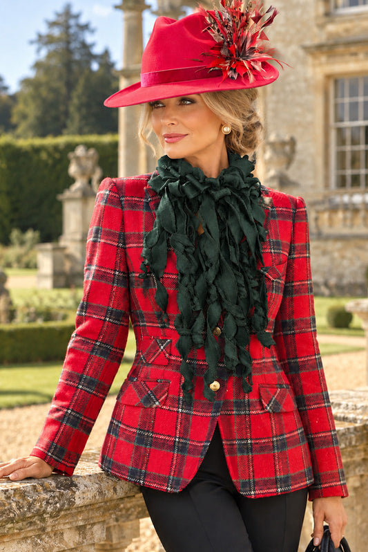 Handmade Jabot neckpiece in Racing Green