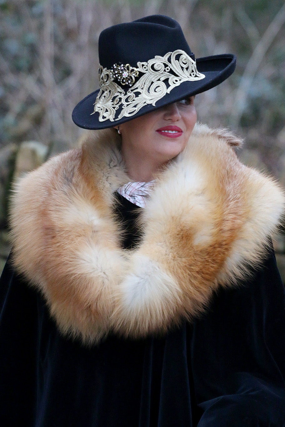 Embroidered Wool Hat Fedora Style