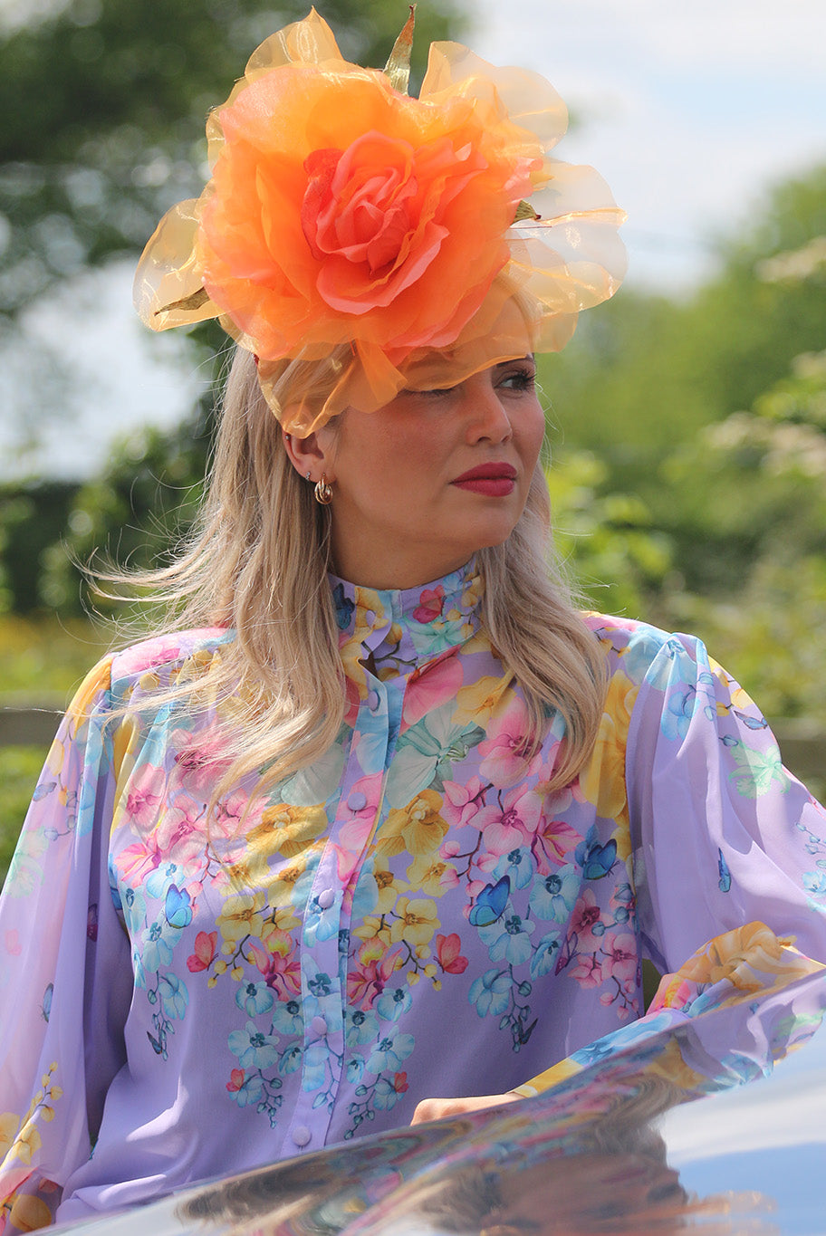 Summer Headpiece in Tangerine
