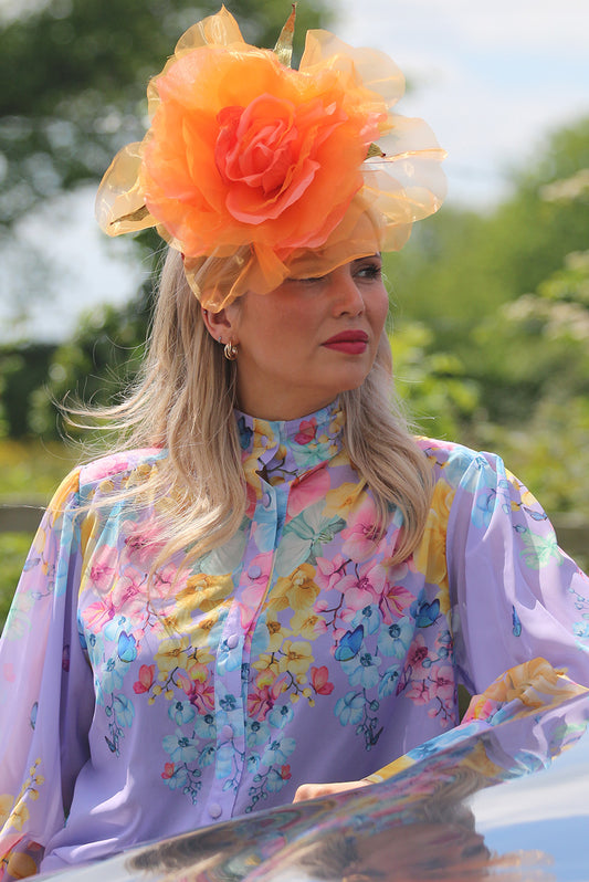 Summer Headpiece in Tangerine