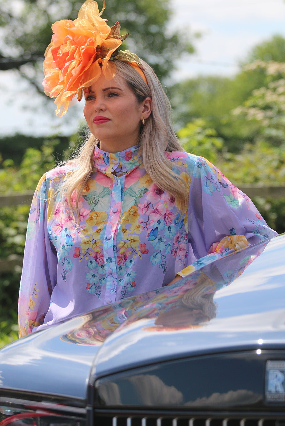 Summer Headpiece in Tangerine